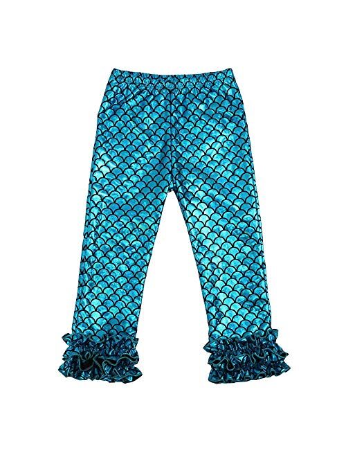 Wennikids Toddler Little Baby Girls Cotton Ruffle Pants Leggings