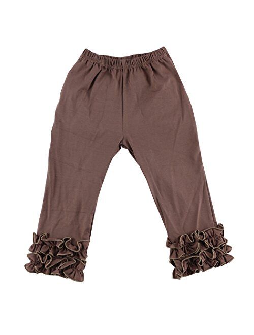 Wennikids Toddler Little Baby Girls Cotton Ruffle Pants Leggings