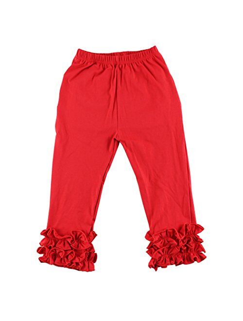 Wennikids Toddler Little Baby Girls Cotton Ruffle Pants Leggings