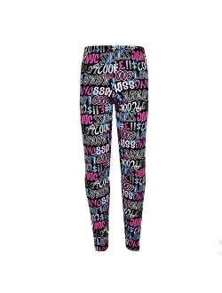 Kids Girls Comic Graffiti Floral Leopard Tartan Aztec Print Leggings 5-13 Years