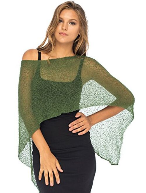 Back From Bali Womens Sheer Poncho Shrug Bolero, Lightweight Summer Shrug Pullover Sweater