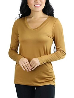 ToBeInStyle Women's V-Neck Long Sleeve Top