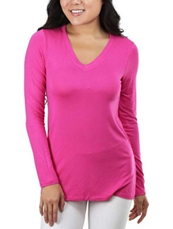 ToBeInStyle Women's V-Neck Long Sleeve Top