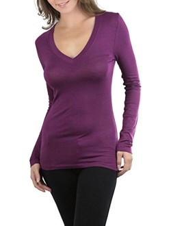 ToBeInStyle Women's V-Neck Long Sleeve Top