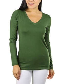 ToBeInStyle Women's V-Neck Long Sleeve Top