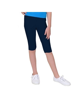 Stretch is Comfort Girl's Cotton and Rhinestone Capri Leggings