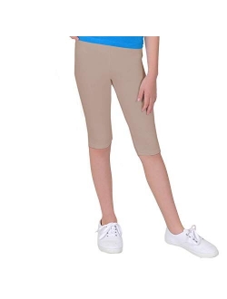 Stretch is Comfort Girl's Cotton and Rhinestone Capri Leggings