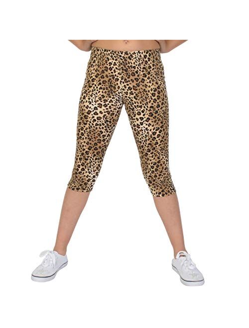 Stretch is Comfort Girl's Cotton and Rhinestone Capri Leggings