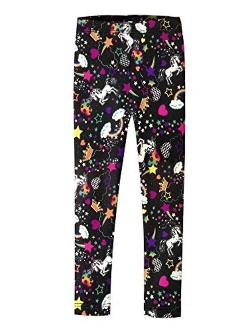 City Threads Girls Leggings Metallic Mermaid Print Shiny Colorful Fun Ankle Length Made in USA