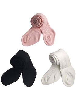 Baby Toddler Girls Tights Knit Cotton Pantyhose Dance Leggings Pants Stockings, 5 Pack