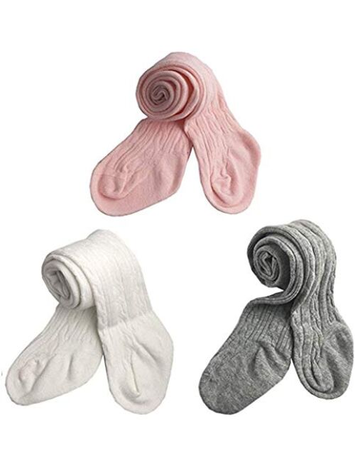 Baby Toddler Girls Tights Knit Cotton Pantyhose Dance Leggings Pants Stockings, 5 Pack