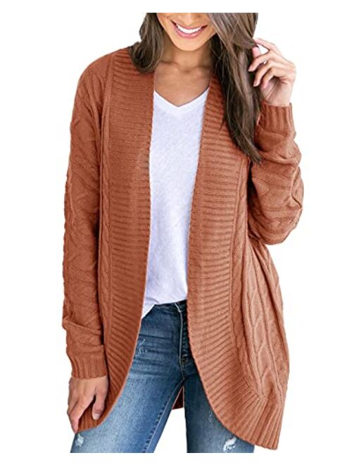 Saodimallsu Womens Loose Open Front Cardigan Long Sleeve Casual Lightweight Soft Knit Sweaters Coat with Pockets