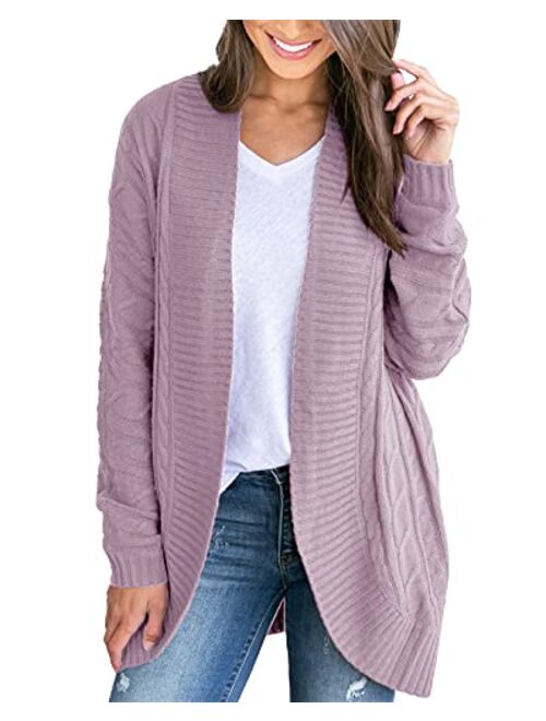 Saodimallsu Womens Loose Open Front Cardigan Long Sleeve Casual Lightweight Soft Knit Sweaters Coat with Pockets