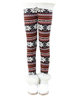 BOOPH Girl Winter Thick Warm Pant Printing Fleece Lined Legging Tight 2-10 Years