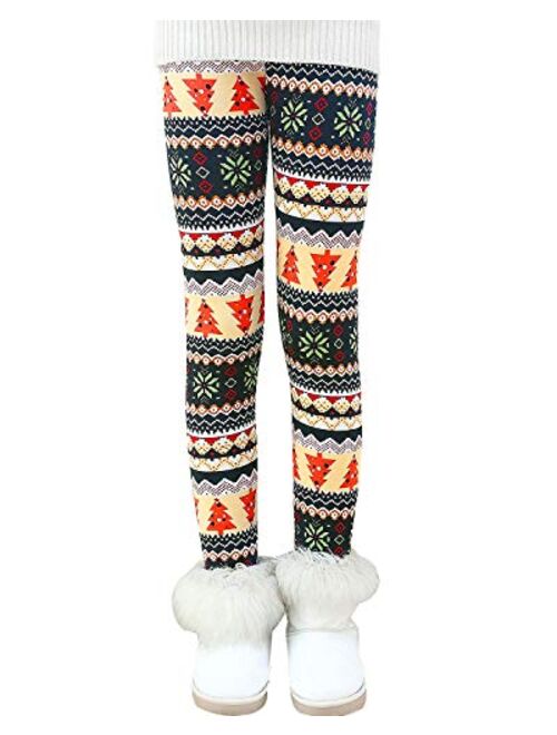 BOOPH Girl Winter Thick Warm Pant Printing Fleece Lined Legging Tight 2-10 Years