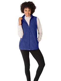 Woman Within Women's Plus Size Zip-Front Microfleece Vest