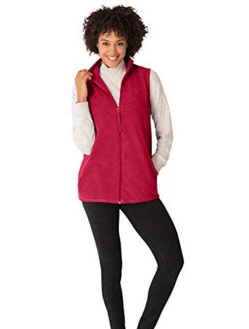 Woman Within Women's Plus Size Zip-Front Microfleece Vest