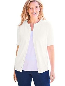 Women's Plus Size Perfect Elbow-Length Sleeve Cardigan Sweater