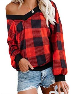 Womens Sweater Tie Dye Pullover Tops Off Shoulder Long Sleeve Bat Sleeve V Neck Loose Pullover Sweaters Top