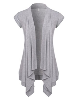 NEARKIN Womens Lightweight Long Sleeve Open Front Drape Tunic Cardigans