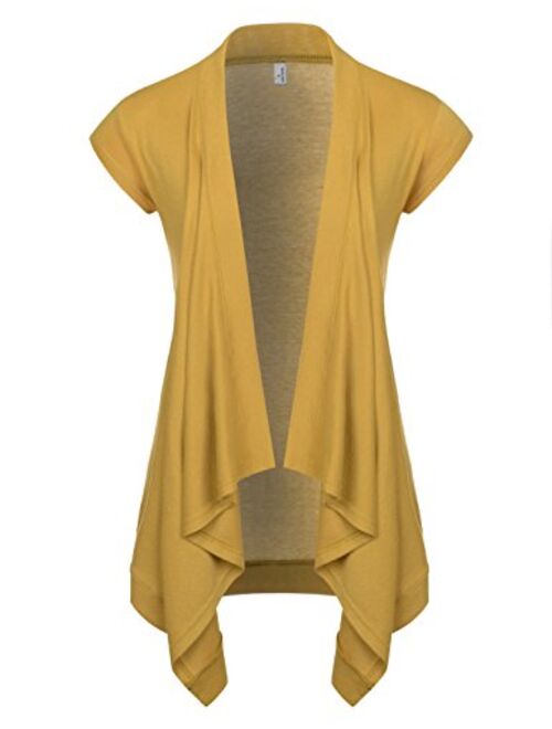 NEARKIN Womens Lightweight Long Sleeve Open Front Drape Tunic Cardigans