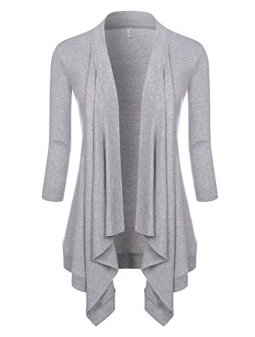 NEARKIN Womens Lightweight Long Sleeve Open Front Drape Tunic Cardigans