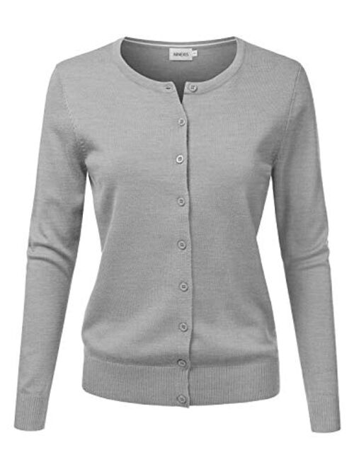 JJ Perfection Women's Button Down Soft Knit Long Sleeve Cardigan Sweater