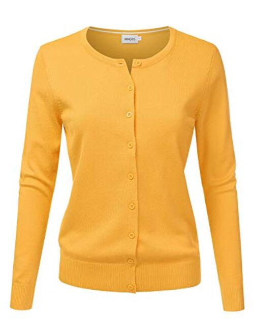 JJ Perfection Women's Button Down Soft Knit Long Sleeve Cardigan Sweater