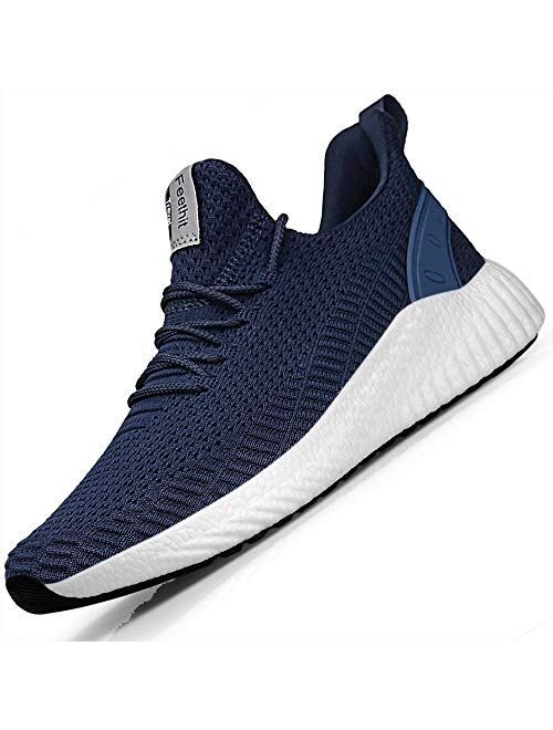 Feethit Mens Slip On Walking Shoes Balenciaga Look Running Shoes Lightweight Breathable Mesh Fashion Sneakers