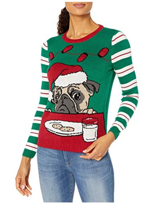 Ugly Christmas Sweater Company Light-Up Pullover Xmas Sweaters Multi-Colored LED Flashing Lights Juniors