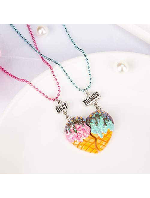 Tamhoo 3/4/5/6 Pcs Cute Necklaces for Girls Kids Birthday Gift Pack-Cat Pendant Necklace for Teen Girls-Fairy Necklace for Little Girls-Mermaid