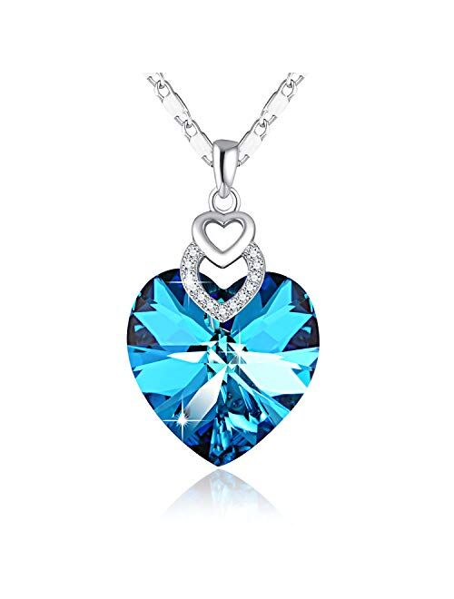 3 Heart Necklace Crystals from Swarovski for Women Girl Pendant with Elegant Box Dainty Anniversary Jewelry