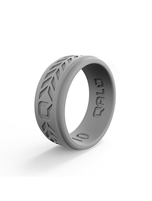 QALO Men's Step Edge Q2X Silicone Wedding Ring Collection