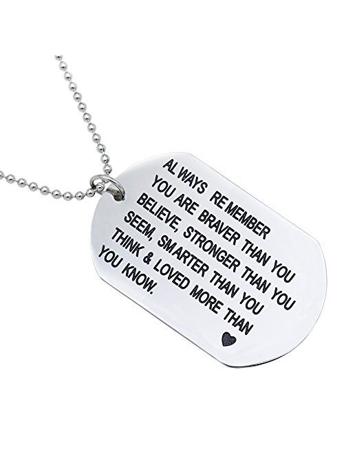 O.RIYA Always Remember You are Braver Than You Believe Jewelry Necklace/Keyring