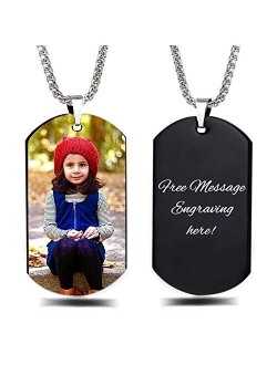 Interway Trading Personalized Custom Photo and Message Necklace Pendant Keychain Dog tag