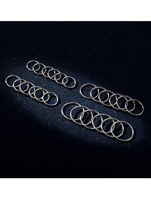 Masedy 24Pcs 20G 316L Stainless Steel Nose Rings Hoop Tragus Cartilage Helix Piercing Lip Septum Ring 6-12MM Bendable