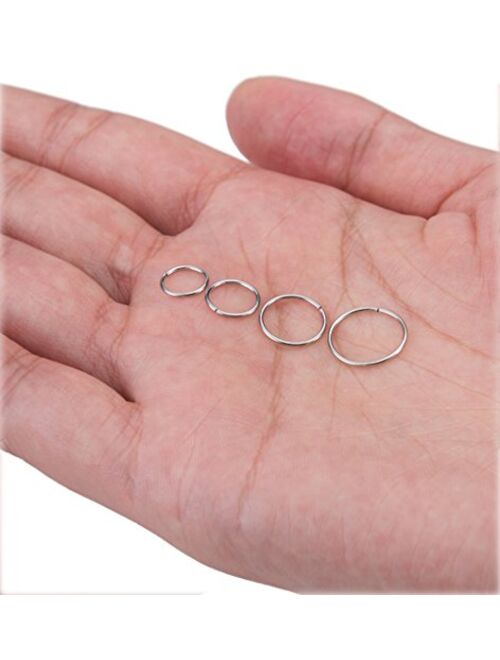 Masedy 24Pcs 20G 316L Stainless Steel Nose Rings Hoop Tragus Cartilage Helix Piercing Lip Septum Ring 6-12MM Bendable