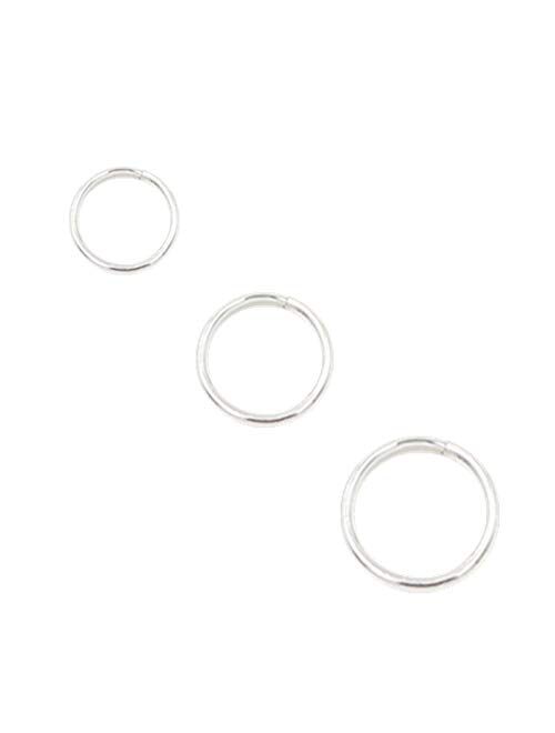 Nose Rings Cartilage Hoop Earrings Body Piercing Adjustable Round Sterling Silver Jewelry for Women Men Girls