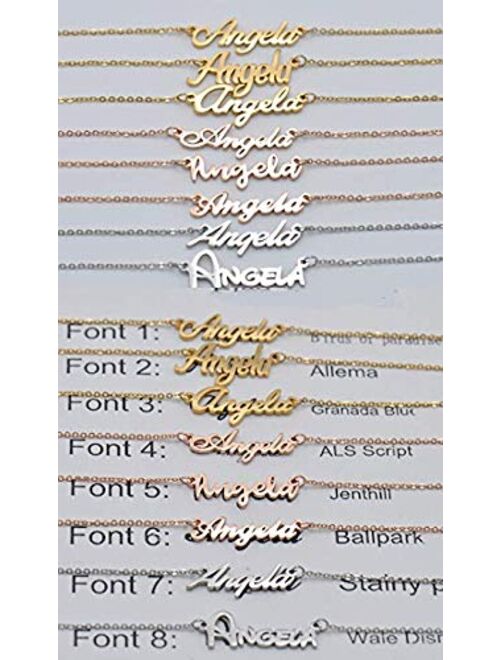 HUAN XUN Personalized Customized Name Initial Necklace Monogrammed Words Girl's Jewelry