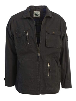 Men's Casual Outerwear Twill Multi Pocket Cargo Shirt Jacket