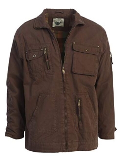 Men's Casual Outerwear Twill Multi Pocket Cargo Shirt Jacket