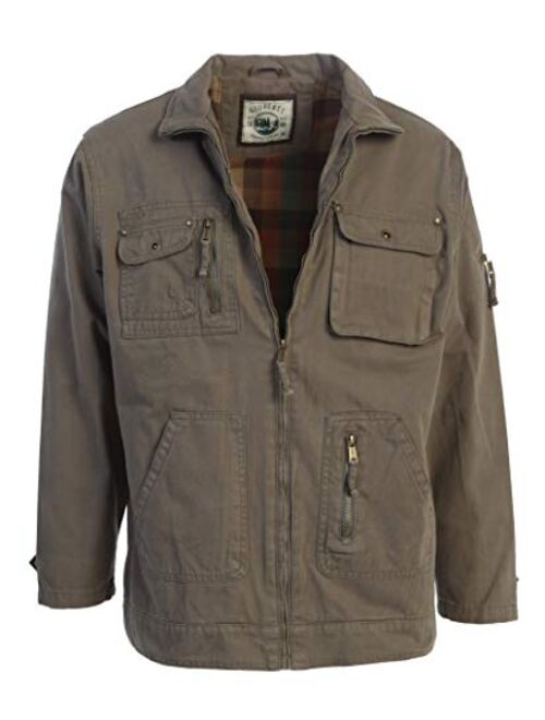 Gioberti Men's Casual Outerwear Twill Multi Pocket Cargo Shirt Jacket