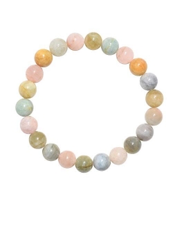 Zenergy Gems Charged Premium Natural Crystal 8mm Bead Bracelet + Moroccan Selenite Charging Crystal [Included]