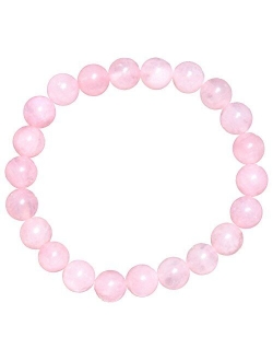 Zenergy Gems Charged Premium Natural Crystal 8mm Bead Bracelet + Moroccan Selenite Charging Crystal [Included]