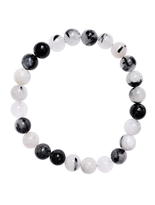 Zenergy Gems Charged Premium Natural Crystal 8mm Bead Bracelet + Moroccan Selenite Charging Crystal [Included]