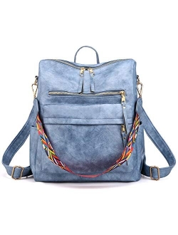 Women's Fashion Backpack Multipurpose Design Handbags and Shoulder Bag PU Leather Travel bag