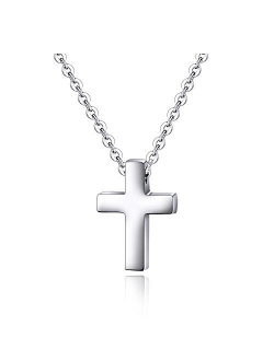 Xianli Wang Tiny Simple Cross Pendant for Children Boy Girl Stainless Steel Small Necklace