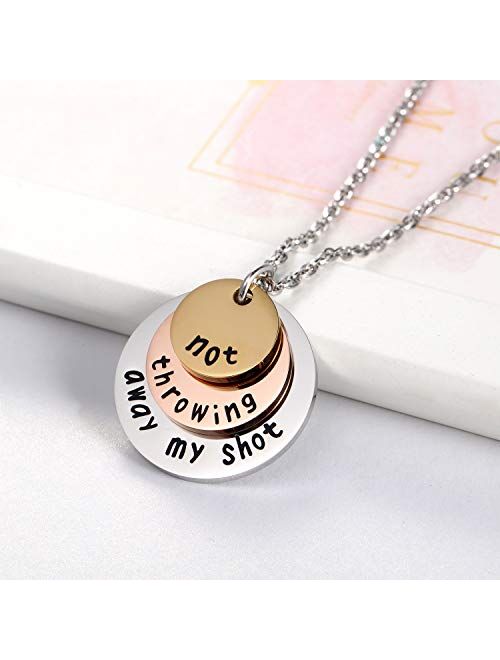 Ukodnus Not Throwing Away My Shot Tri-Layer Necklace for Teen Girls Hamilton Gifts Broadway Musical Inspired Jewelry (Necklace)