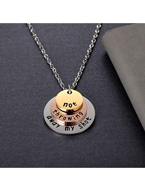 Ukodnus Not Throwing Away My Shot Tri-Layer Necklace for Teen Girls Hamilton Gifts Broadway Musical Inspired Jewelry (Necklace)