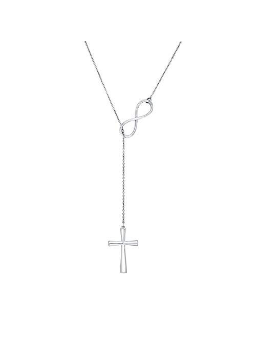 MOMOL Tiny Cross Pendant Necklace, 18K Gold Plated Stainless Steel Cross Necklace Simple Small Dainty Cross Pendant Christian Religious Chain Necklace for Women Girls